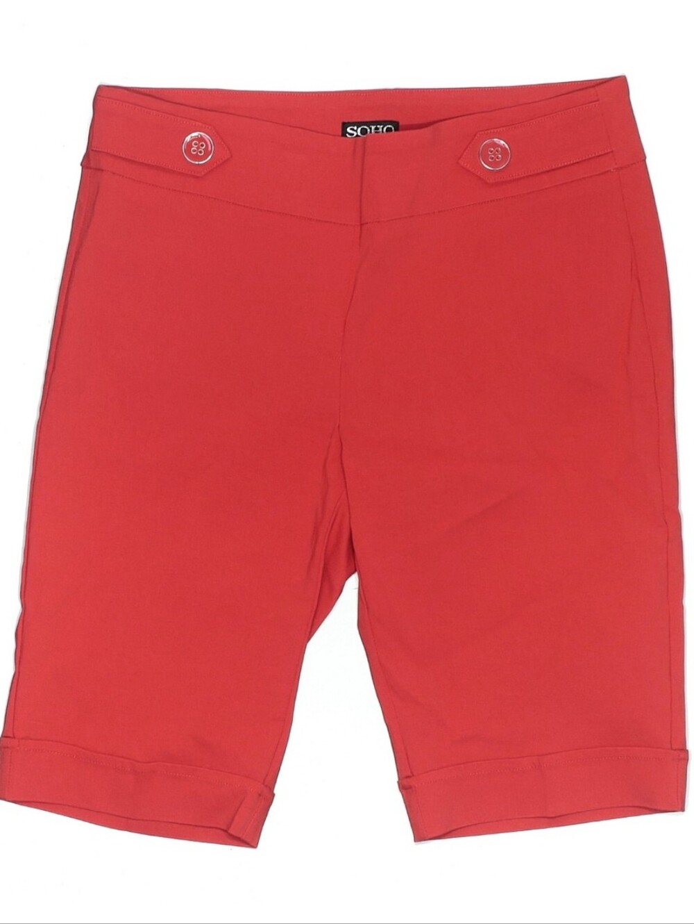 SOHO Apparel Cuffed Bermuda Shorts, M, Red